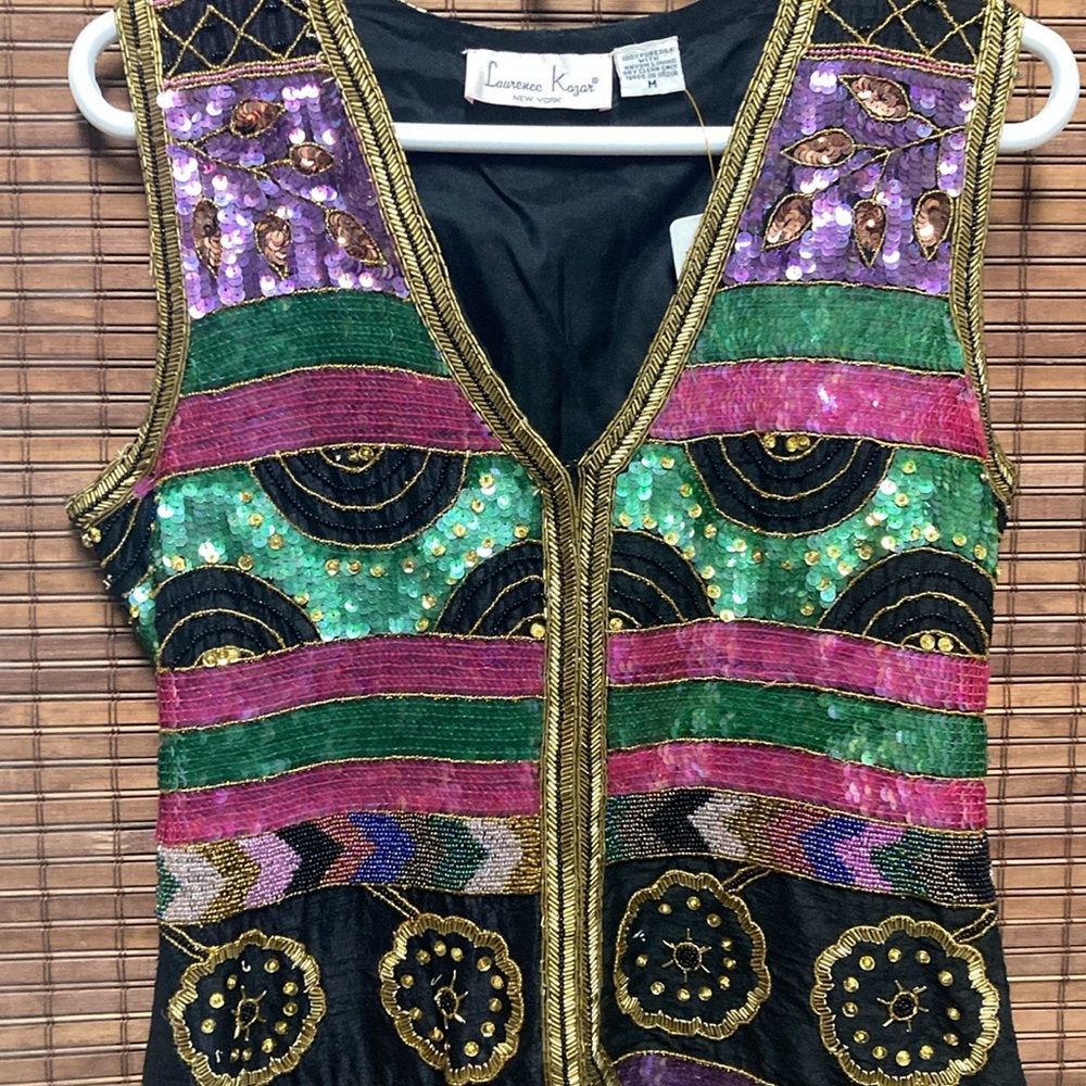 Laurence Kazar Multicolor Sequin Vest